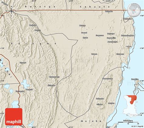 Shaded Relief Map of Bukoba