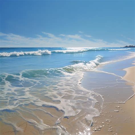 Premium AI Image | seascape background with waves