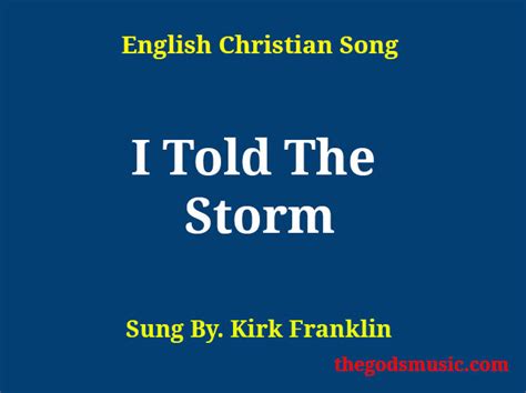 I Told The Storm Christian Song Lyrics