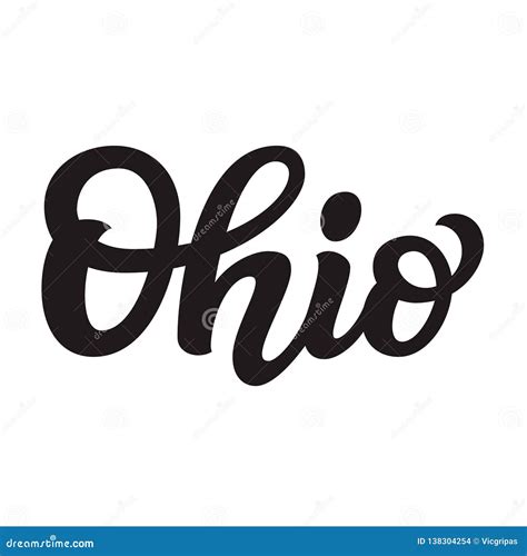 Ohio. Hand Drawn Lettering Text Stock Vector - Illustration of logo, element: 138304254