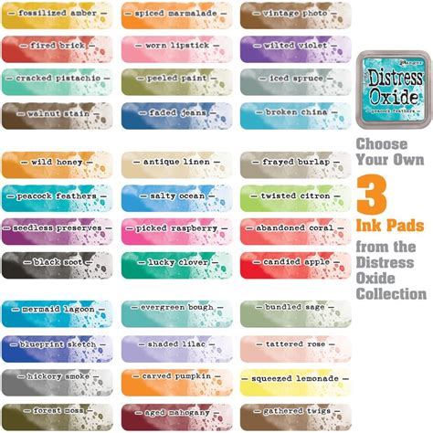 Tim Holtz Distress Oxides - 3 Ink Pads - Choose Your Own Colours ...