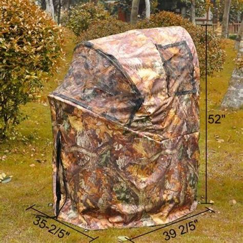 Pop Up Deer Ground Hunting Chair with Autumn Wood and Leaf Camo, Blind ...