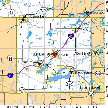 Elkhorn, Wisconsin (WI) ~ population data, races, housing & economy