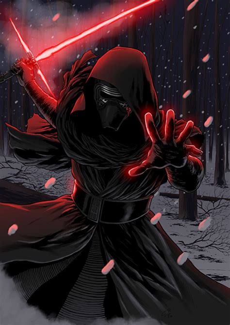 壁紙，面具，STAR WARS：原力覺醒，勇士，Kylo Ren，兜帽，劍，Fan ART，電影，奇幻作品，下载，照片