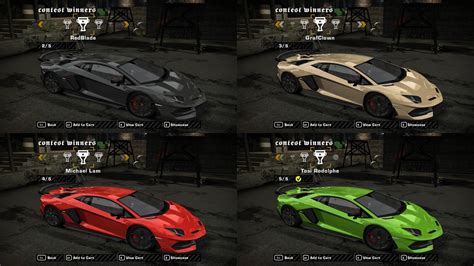 NFSMods - Lamborghini Aventador SVJ Official Colours