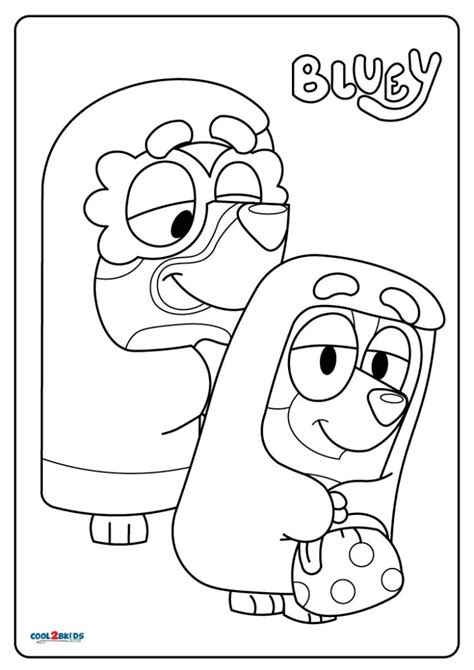 a coloring page with two cartoon characters