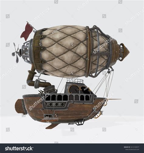 3d Illustration Fantasy Airship Steampunk Style Stock Illustration 1612103977 | Shutterstock