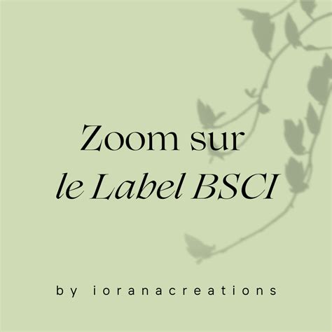 Le label BSCI, qu’est ce que c’est ? — Iorana creations