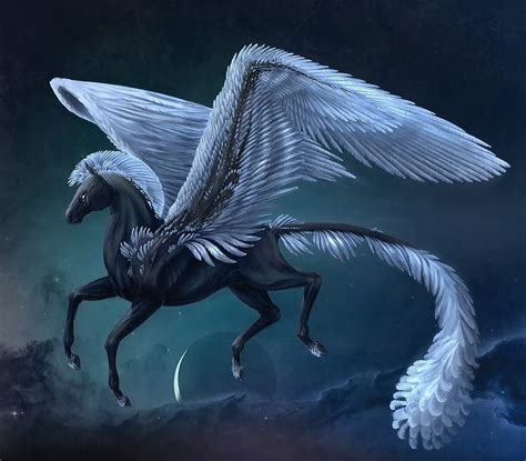 1920x1080px, 1080P free download | King of the Sky, pegasus, moon, wings, flying, magical ...