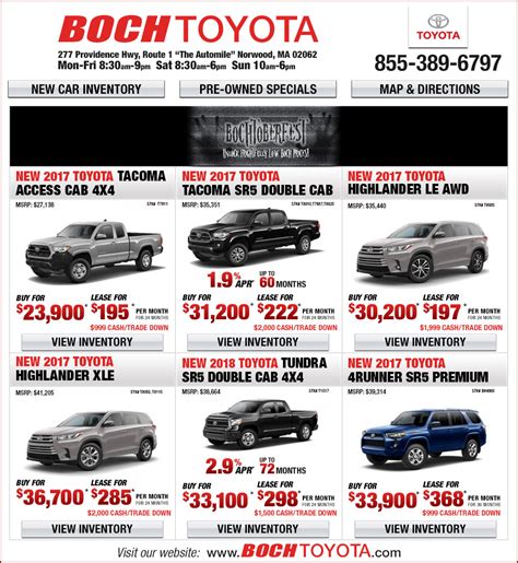 Boch Toyota Additional Specials - On The Automile in Norwood, MA