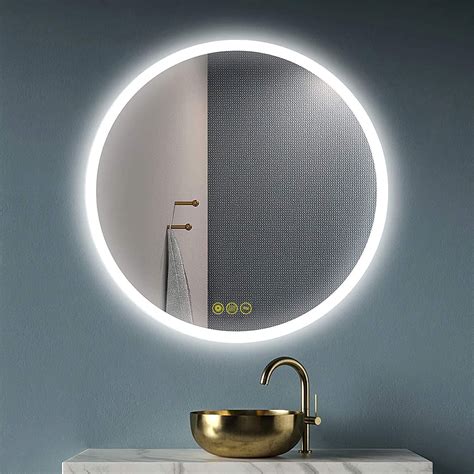 Buy AI-LIGHTING 60cm Round Mirror with Lights Bathroom LED Circular ...