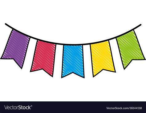 Isolated cute party flags Royalty Free Vector Image