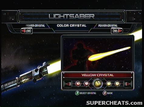 Lightsaber Crystals - Star Wars: The Force Unleashed Guide and Walkthrough