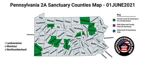 New Pennsylvania Second Amendment Sanctuary State Map Update 01JUNE2021 ...