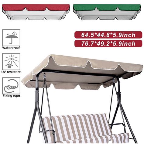 Patio Canopy Swing Cover, Swing Replacement Top Cover UV Waterproof Sun ...