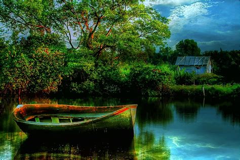 Beautiful Nature, tranquil, soft tones, boat, peaceful, r, bonito ...