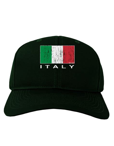 Italian Flag - Italy Text Distressed Adult Dark Baseball Cap Hat by To - Davson Sales