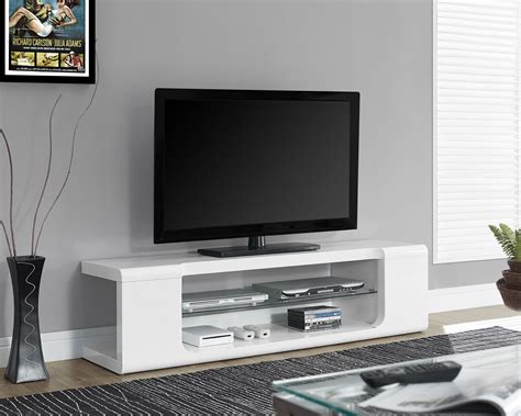 High Glossy White TV Console from Monarch (3535) | Coleman Furniture