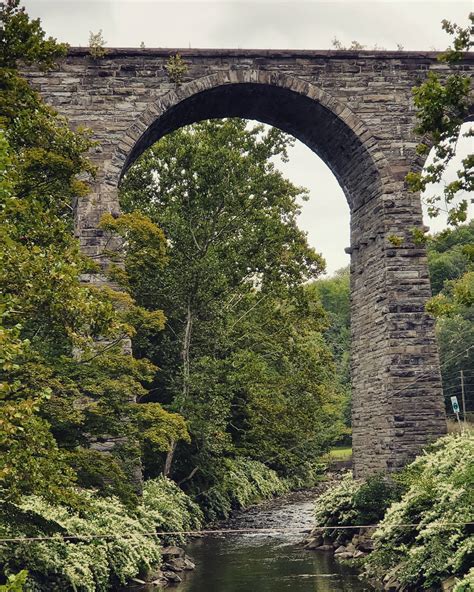 The Starrucca Viaduct is the oldest railroad bridge in the state that is made entirely of stone ...