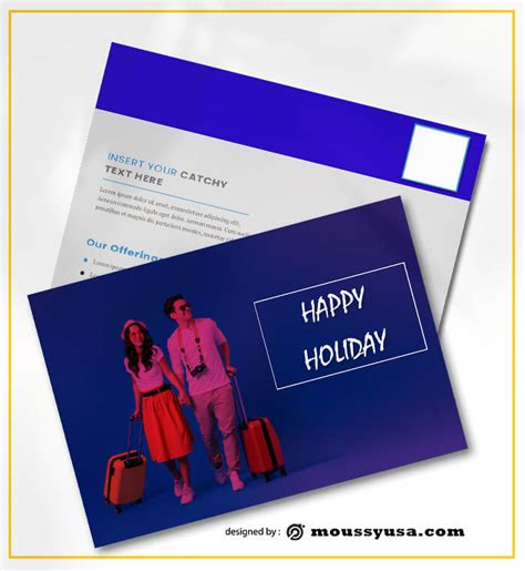 3+ Holiday Postcard template in PSD | Mous Syusa