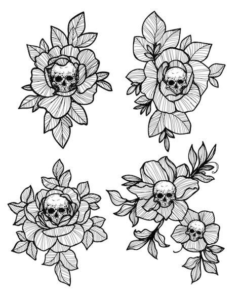 Update 79+ traditional skull flower tattoo super hot - in.coedo.com.vn