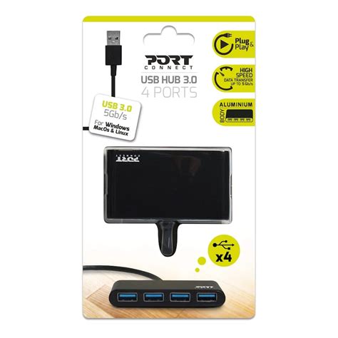 USB Hubs - Port USB3.0 to 4 x USB3.0 5Gbps 4 Port Hub - Black for sale in Cape Town (ID:593909290)