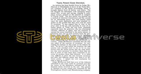 Tesla Patent Case Decided | Tesla Universe