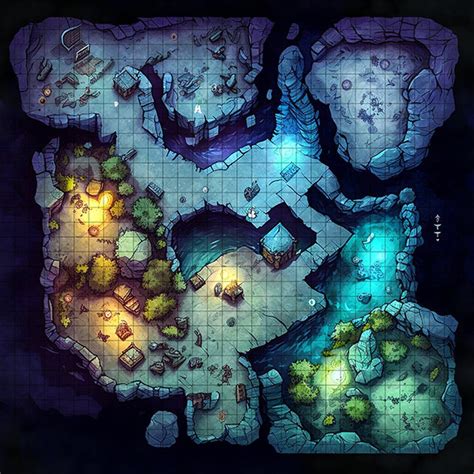 Underdark Cavern Battle Map, Dnd Battle Map, D&D, Battlemap, Dungeons and Dragons, 5e, Roll20 ...