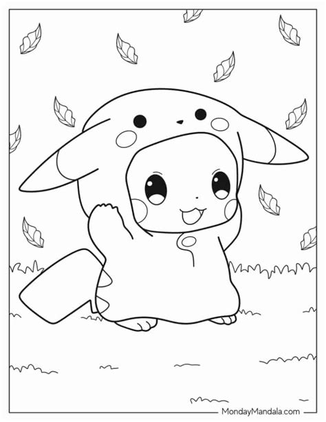 Eevee Pikachu Coloring Pages Clip Art Library, 42% OFF