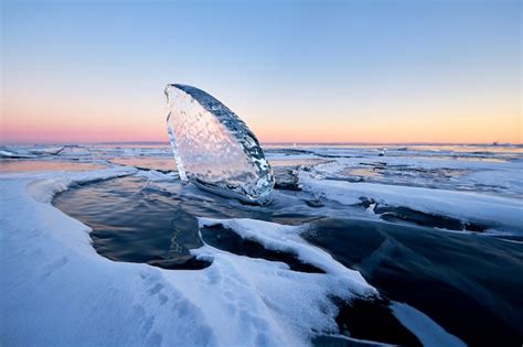 Premium Photo | Lake baikal at sunset