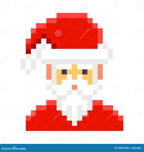 Santa Claus Pixel Art Cartoon Retro Game Style Stock Vector ...