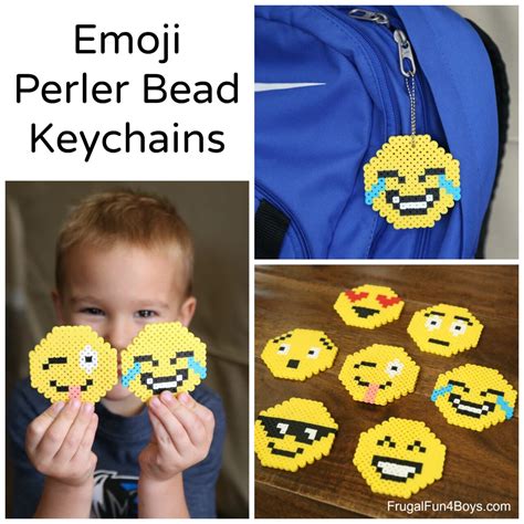 Emoji Perler Bead Patterns for Keychains - Frugal Fun For Boys and Girls