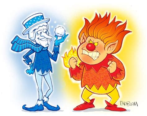 Cold Miser and Heat Miser drawing | Christmas cartoon characters, Christmas cartoons, Christmas ...