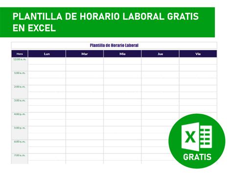 Plantilla De Excel De Horario De Trabajo Descarga Gratuita De Plantilla ...