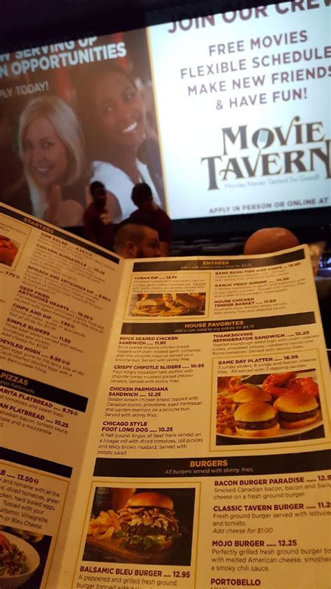 Menu at Movie Tavern Collegeville restaurant, Collegeville, 140 Market St