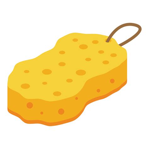 Shower sponge icon, isometric style 15892748 Vector Art at Vecteezy