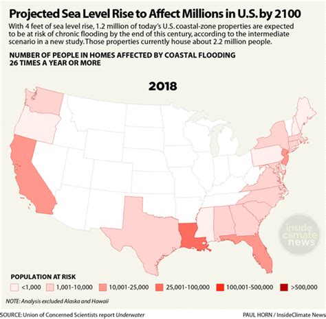 Map: Projected Sea Level Rise Would Affect Millions in U.S. - Inside Climate News