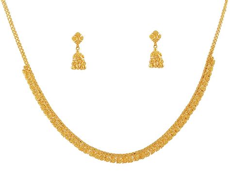 Necklace Earring Set (22K Gold) - StLs4636 - 22Kt Gold Necklace and Earrings Set ( Indian Gold ...