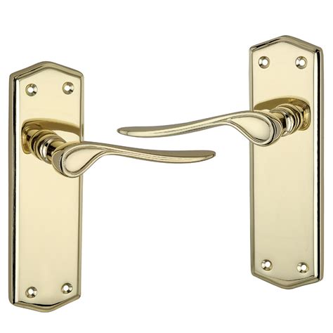 Rowan Polished Brass Effect Internal Door Handle | Door Knobs