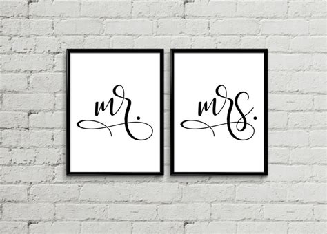 Mr and Mrs Sign Mr and Mrs Wall Decor Mr and Mrs Sign for | Etsy