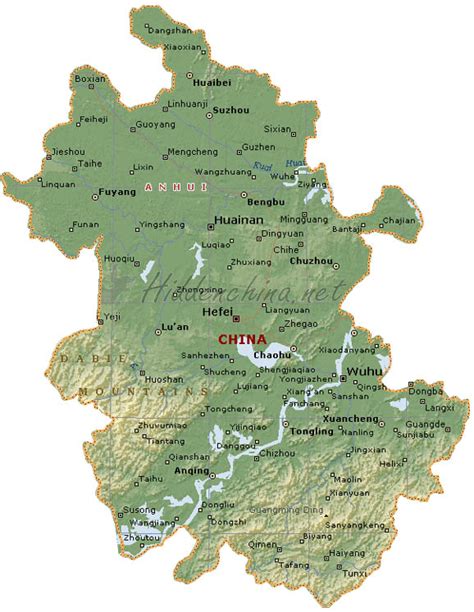 Hidden China GmbH - Information and Map of Anhui Province, China