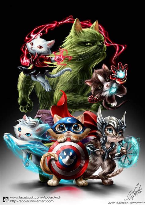 COMMISSION | CAT AVENGERS by https://www.deviantart.com/apolar on @DeviantArt | Cute animal ...