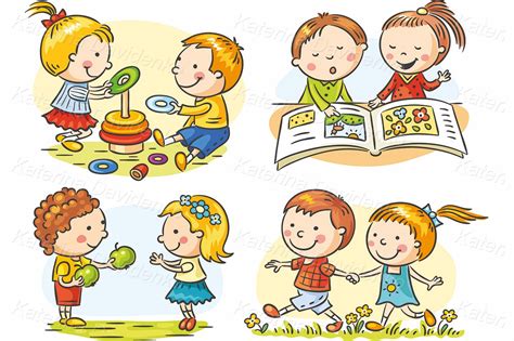 Kids activities clipart set