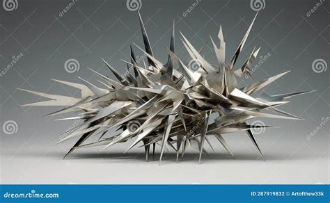 Intricate Metal Sculpture: Abstract Sharp Edges and Spikes Stock ...