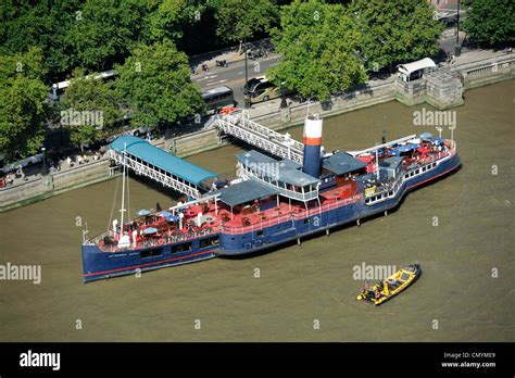 United Kingdom, London, Thames, PS Tattershall Castle boat converted into a Floating Pub and ...