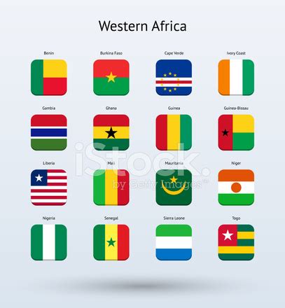 Western Africa Square Icons Flags Collection Stock Photo | Royalty-Free | FreeImages