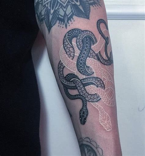 15+ Black and White Snake Tattoo Designs | PetPress