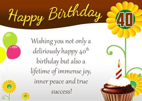 40th Birthday Wishes - Happy 40th birthday quotes, messages, greeting cards, cake images, sayin ...