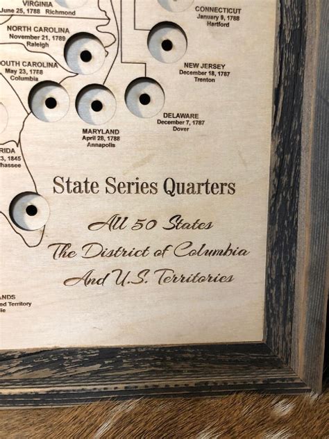 50 State Quarter Map State Quarters Coin Display Quarter | Etsy