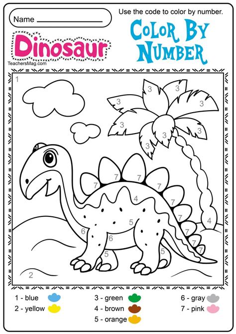 Free Dinosaur Printables for Preschool | TeachersMag.com | Dinosaur ...